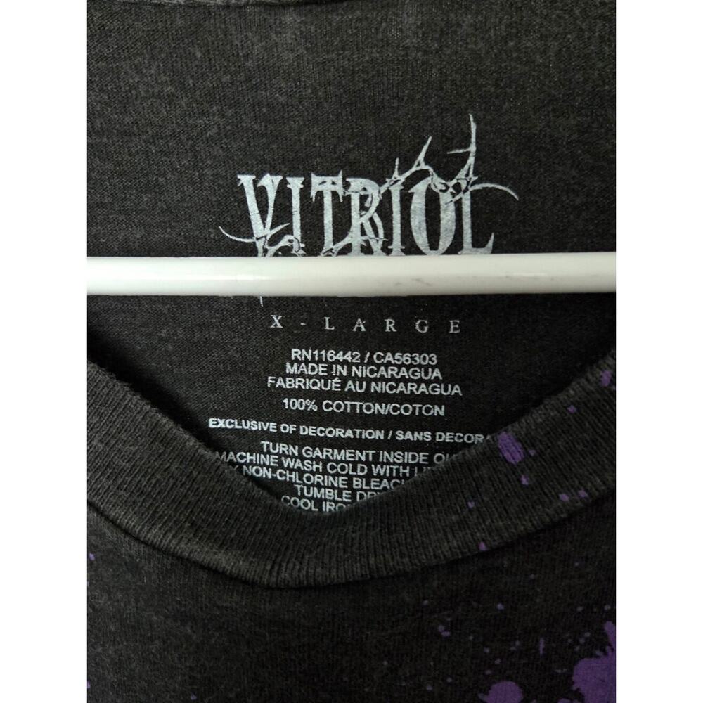 Vitriol Grim Reaper Graphic T-Shirt Xl Black Wash Purple Sickle Metal Zumiez Euc View 2